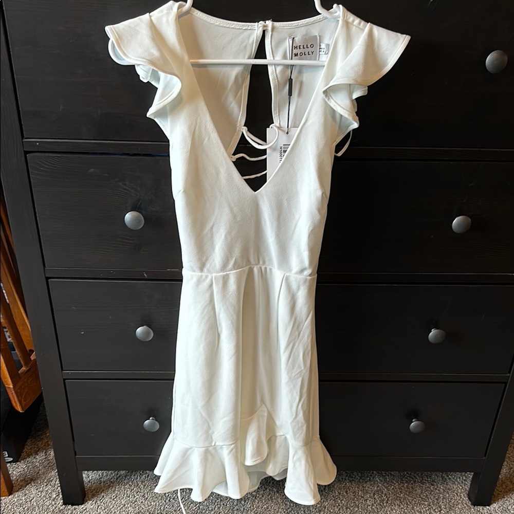 Hello Molly White Cold Shoulder Sundress